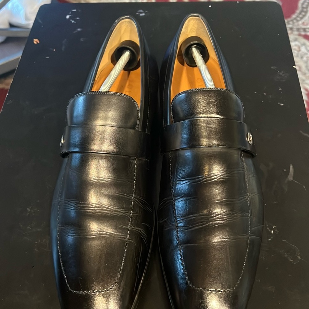 Black Leather Gucci Slip On